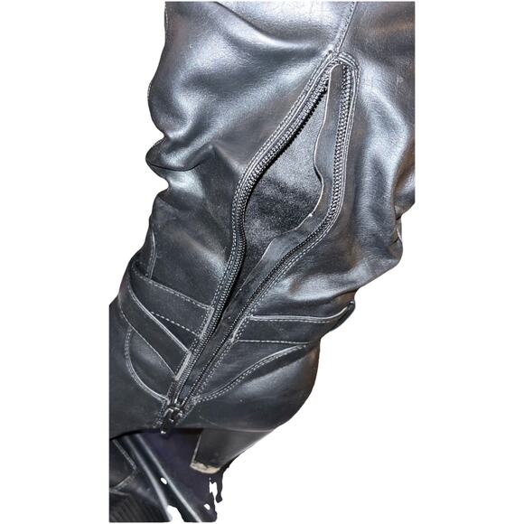 Rampage Ellesandra Faux Leather Knee High Boot BLACK Smooth Size 8 M, side Zip - Picture 14 of 16